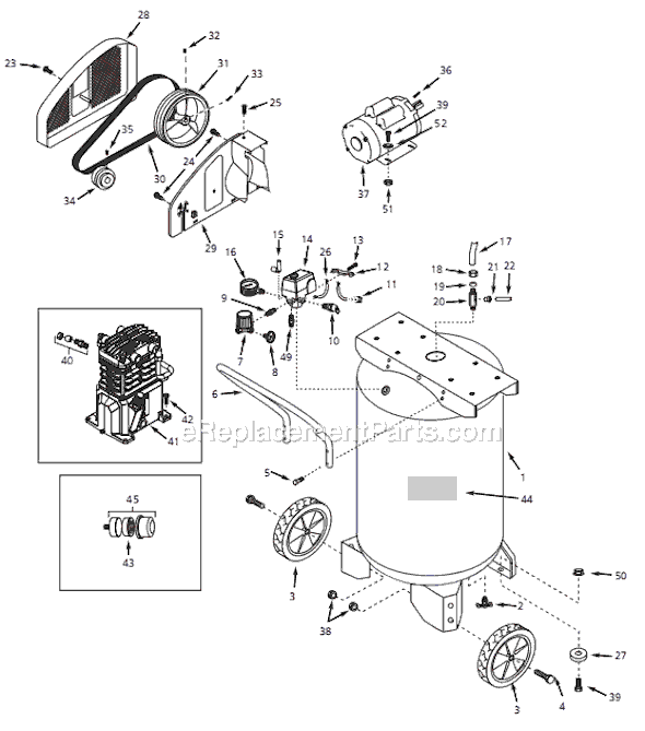 Page A Diagram and Parts List for TC261400 2002 Campbell Hausfeld Compressor